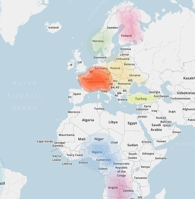 DNA-Explorer: Your origin displayed on a world map